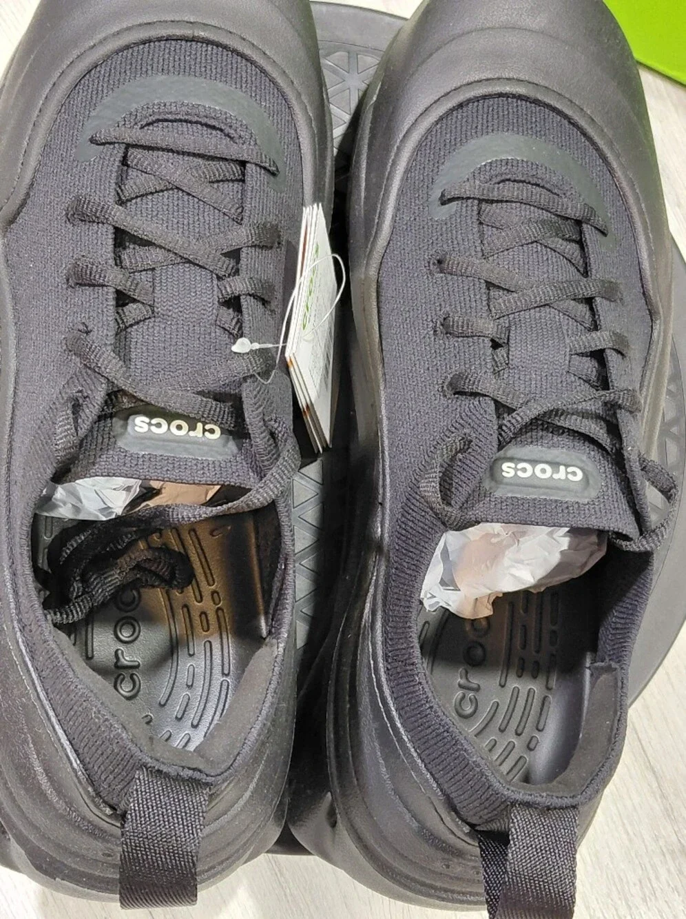 NWT Crocs Men Echo Surge Athletic Sneakers - Triple Black Lite Ride Comfort M10